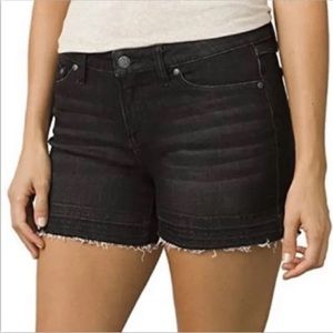 NWT Prana London Jean Shorts Raw Hem Black Sz 4/27